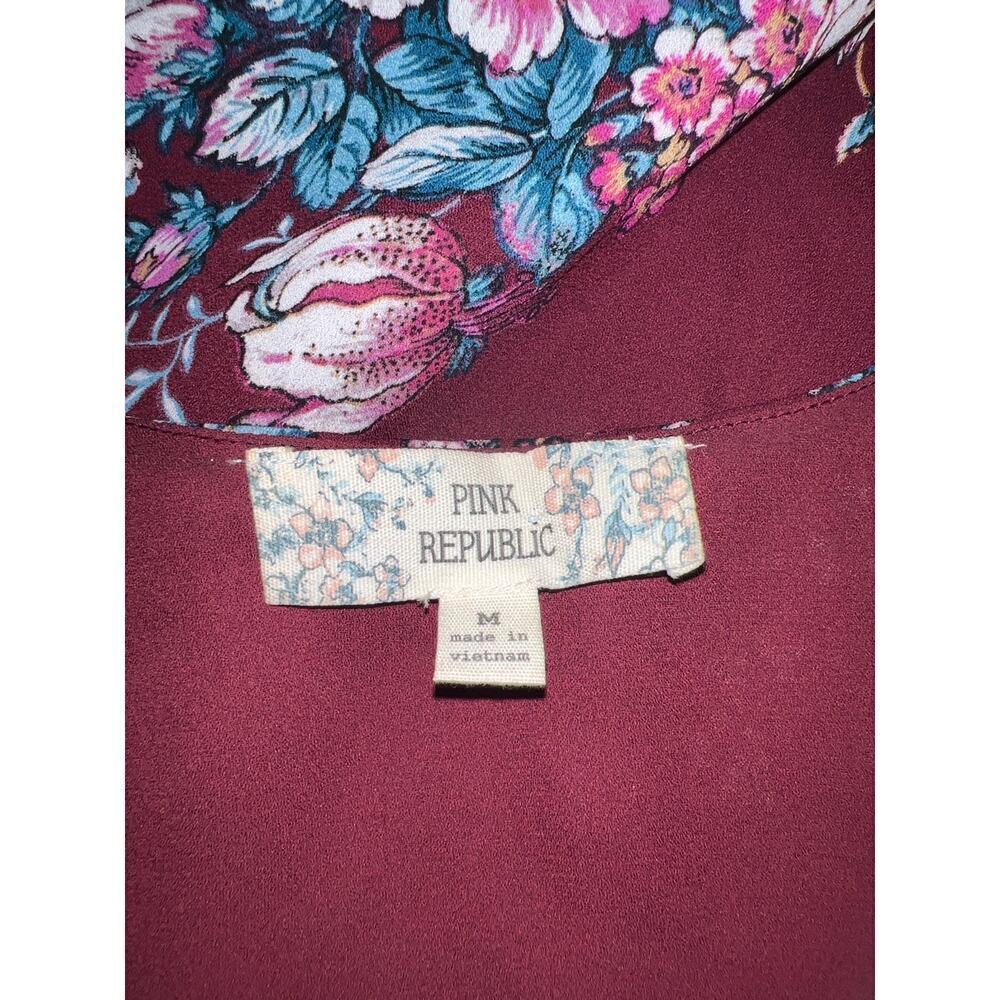 Pink Republic Maroon Floral Swing Tank Top Size Medium‎ - Picture 3 of 5